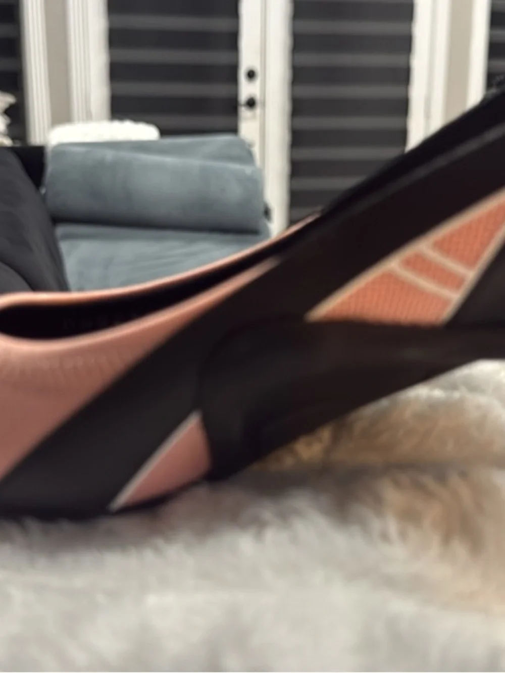 Louis Vuitton Pink and Black Leather Slingback Pumps